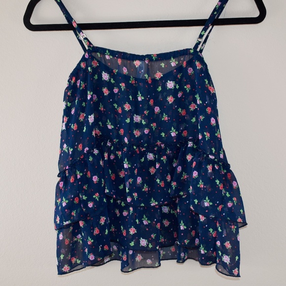 Aeropostale Floral Cropped Tank Top Small - Picture 2 of 3